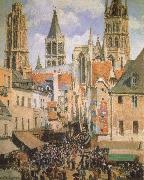 Camille Pissarro The Old Market-Place in Rouen and the Rue de I-Epicerie Spain oil painting artist